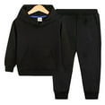 thumbnail image 1 of Girls Boys Hoodie and Sweatpants Set Unisex Kids Sweatsuit Casual Workout 2 Piece Outfits Tracksuit New 2PCS Fall Girl Outfits Set Black 2-3 Years, 1 of 4