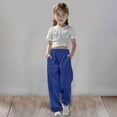 thumbnail image 1 of Girls Boys Jogger SweatpantsAdjustable Drawstring Casual Pants with Pockets Girls Solid Pants Blue Pants Kids Youth Athletic Pants 7-8 Years, 1 of 6