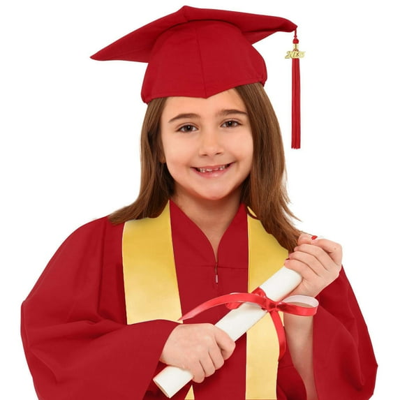 Toddler Kids Preschool Graduation Cap and Gown Set Red Cap and Gown for Kids Kids Ceremony Party Gift