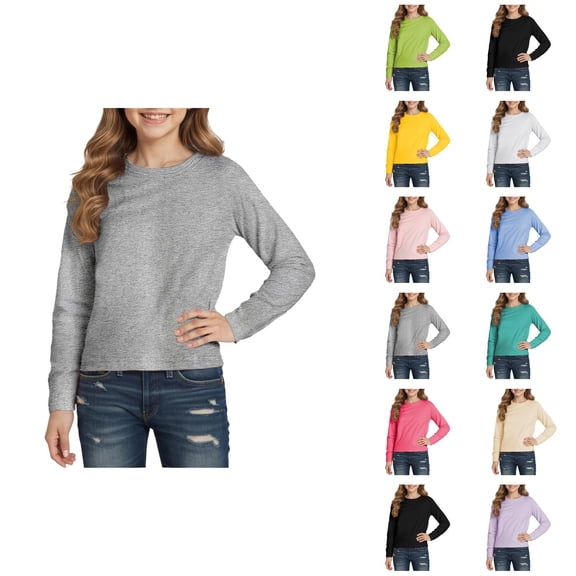 Girls Boys Long Sleeve Shirts 2025 Casual Fall Winter Solid Color Crewneck Undershirt Girls Boys Blouse Top