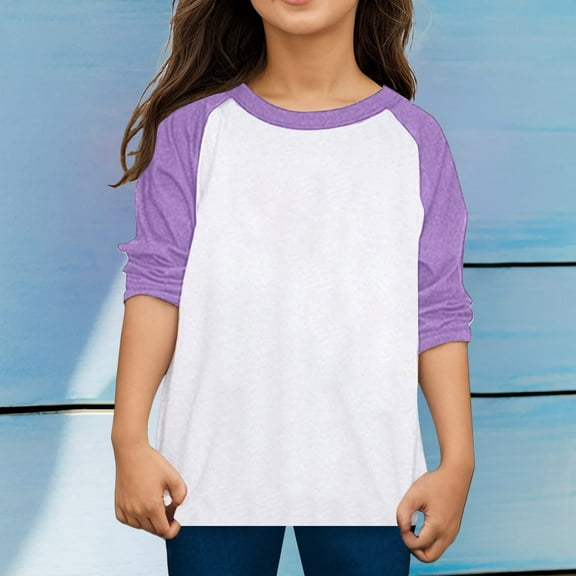 Girls Boys Long Sleeve Shirts Girls Tee Shirts Crewneck Tee Tops Crew Neck Print Toddler Pullover for Toddler 5-6 Years