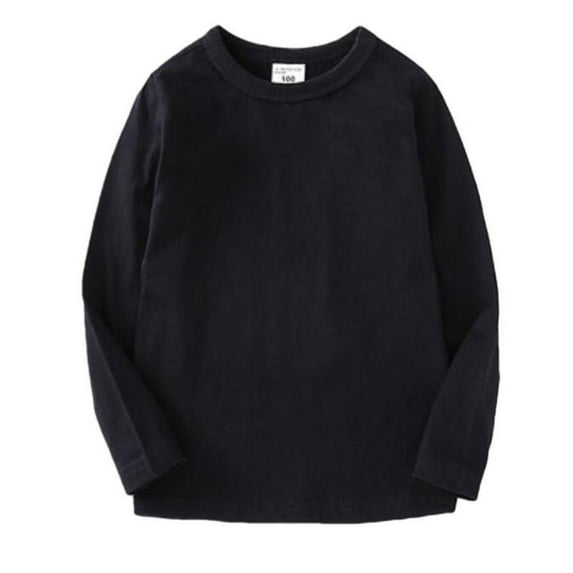 Girls Boys Long Sleeve Shirts Soft Cotton Crewneck Girls' Basic T-Shirts Toddlers' Tees 4-13 Years