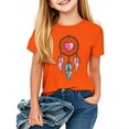 thumbnail image 1 of Girls Boys Orange Short Sleeve T Shirts Kids Round Neck Funny Girls Tshirts Teenage Comfy Summer Cartoon Cute Casual Sports Loose School Tunic Tops 3-14 Years Orange C 12-13 Years, 1 of 3