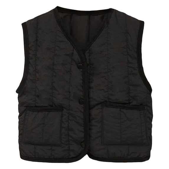 Girls Boys Padded Coat Puffer Vest Stand Collar Sleeveless Jacket Outerwear