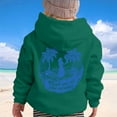 thumbnail image 1 of Girls Boys Palm Hoodies Sweatshirts Cute Preppy Hoodie Dark Green 7-8 Years, 1 of 8