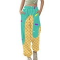 thumbnail image 1 of Girls Boys Pants Elastic Waistband Sweatpants With Melting Ice Cream Cone Pattern Funny Jogging Baseball Style Sports Pants Green 12-13 Years, 1 of 5