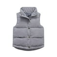 thumbnail image 1 of Girls Boys Puffer Vest Sleeveless Quilted Vest Hoodies Kids Waistcoat Outerwear Sleeveless Quilted Vest Girls Puffer Lightweight Plaid Quilted Vest, 1 of 4