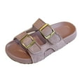 thumbnail image 1 of Girls Boys Sandal Adjustable Double Buckle Casual Flat Open Toe Lightweight Summer Shoes Hook Loop Sandal, 1 of 8