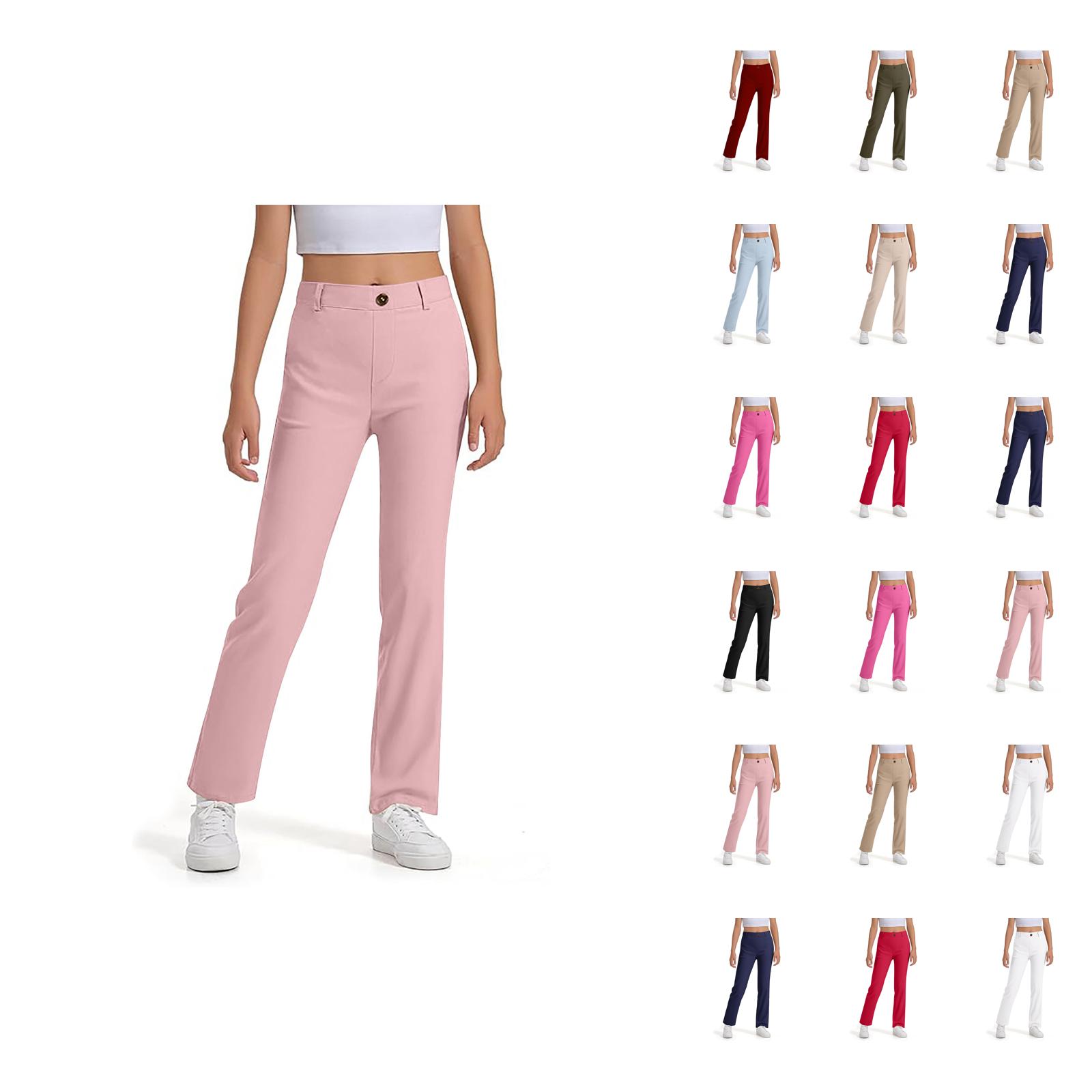 Girls Boys School Uniform Pants 2026 Trendy Stretchy Elastic Waist ...