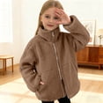 thumbnail image 1 of Girls Boys Sherpa Jacket Fuzzy Winter Coats (Coffee 7-8 Years), 1 of 5