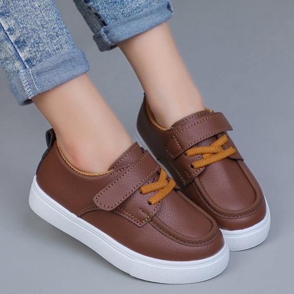 Girls Boys Slip On School Loafers Breathable Causal Easy to Clean Lightweight Sneakers Hook and Loop Walking Dress Boat Shoes