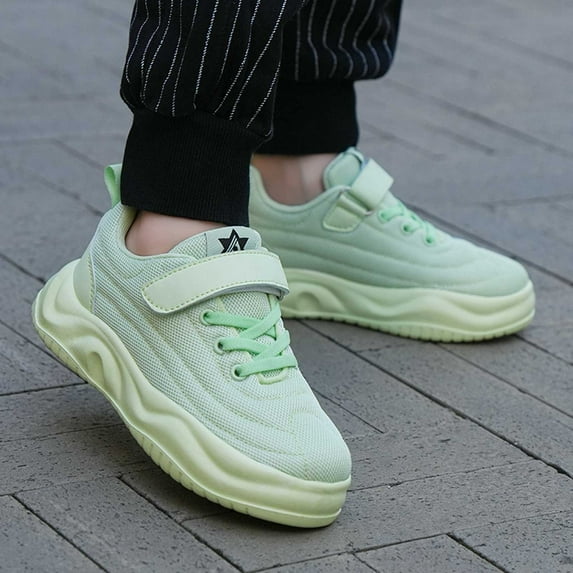 Girls Boys Sneakers Girls Sneakers Lightweight Breathable School Shoes For Kid Jogger Running Shoes Green 9-9.5 Years