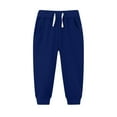 thumbnail image 1 of Girls Boys Sports Sweatpants Children's Solid Color Elastic Waist Sports Jogging Trousers Outdoor Running Hiking Workout Straight Pant Navy 90, 1 of 5