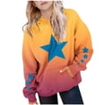 thumbnail image 1 of Girls Boys Star Printed Sweatshirt Tie Dye Pullover Shirt Fleece Hooded Jumper PE School Warm Coats Long Sleeve Top New Casual Fashion for Childrens Unisex Yellow 13-14 Years, 1 of 7