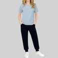 thumbnail image 1 of Girls Boys Summer Outfits Comfy Solid Color Casual Short Sleeve Round Neck T-Shirt + Pants 2 Pieces Tracksuits Sets with Pockets Light Blue 3-4 Years, 1 of 6