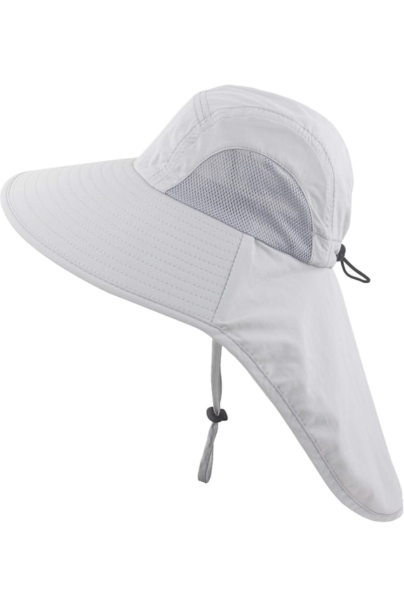 Girls Boys Summer Sun Hat UV Protection UPF50+ Hats Mesh Bucket Cap for Beach Fishing with Flap