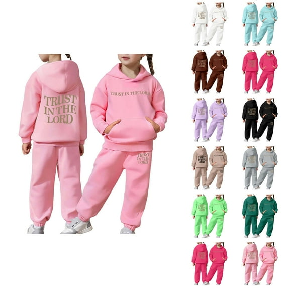 Girls Boys Sweat Set Christian Sweatshirt and Jogging Sweatpants 2 Piece Matching Set Boys Girls Activewear Sets