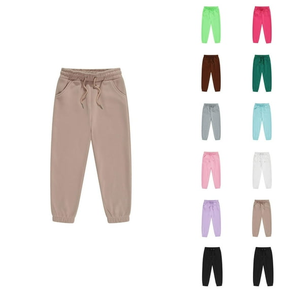 Girls Boys Sweatpants 2026 Trendy Drawstring Elastic Waist Basic Joggers Kids Sweat Pants with Pockets