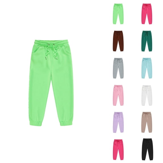 Girls Boys Sweatpants 2026 Trendy Drawstring Elastic Waist Basic Joggers Kids Sweat Pants with Pockets