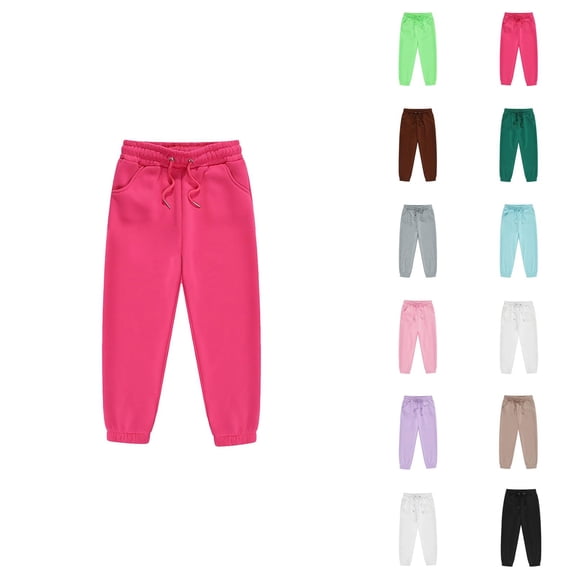 Girls Boys Sweatpants 2026 Trendy Drawstring Elastic Waist Basic Joggers Kids Sweat Pants with Pockets