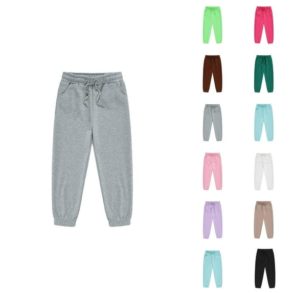 Girls Boys Sweatpants 2026 Trendy Drawstring Elastic Waist Basic Joggers Kids Sweat Pants with Pockets