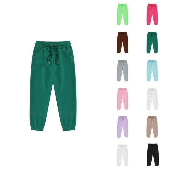Girls Boys Sweatpants 2026 Trendy Drawstring Elastic Waist Basic Joggers Kids Sweat Pants with Pockets