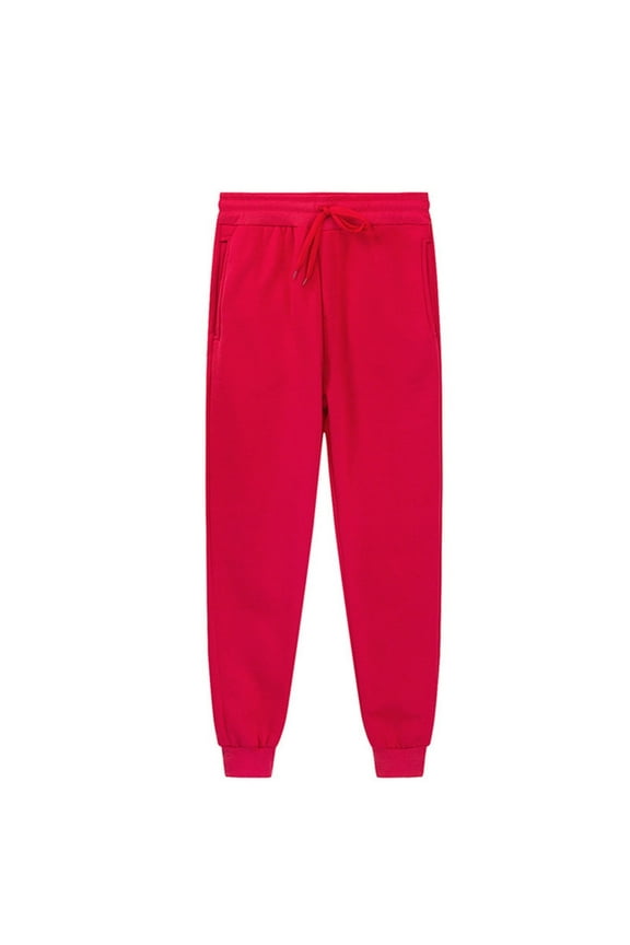 Girls Boys Sweatpants Athletic Sports Elastic Waist Pants Comfy Fall Winter Pants Red 12-13 Years