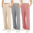 thumbnail image 1 of Girls Boys Sweatpants Summer Casual Pants for Boys Girls Wide Leg Pants Girls with Pockets 3 Pack School Pants for Girls Pants Size 7-8 Years, 1 of 8
