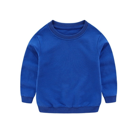 Girls Boys Sweatshirts Boys Tops Toddler Baby Long Sleeve Solid Shirt for Kids Fall Winter Outfits 8-10 Years Blue