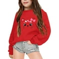 thumbnail image 1 of Girls Boys Sweatshirts Girls Letter Print Sweatshirt Long Sleeve Round Neck Casual Winter Pullover Top 7-8 Years Red, 1 of 6