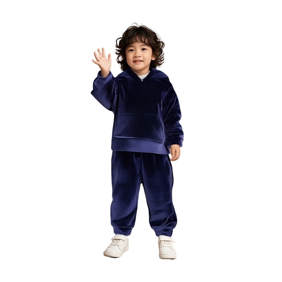Girls Boys Sweatsuit Set 2 Piece Long Sleeve Blue Basic Hoodie Sweatpants Fall Winter Clothes Size Boys Clothes Boys Girls Fashion