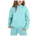 thumbnail image 1 of Girls Boys Sweatsuit Set,2 Piece Long Sleeve Blue Hoodie and Sweatpants Fall Winter Clothes Boys' Tracksuits 6-7 Years, 1 of 3