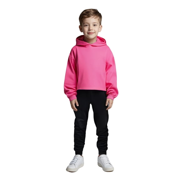 Girls Boys Sweatsuit Set 2 Piece Long Sleeve Hot Pink Soft Hoodie and Sweatpants Winter Clothes Girls Set2-3 Years Boys Girls Fashion
