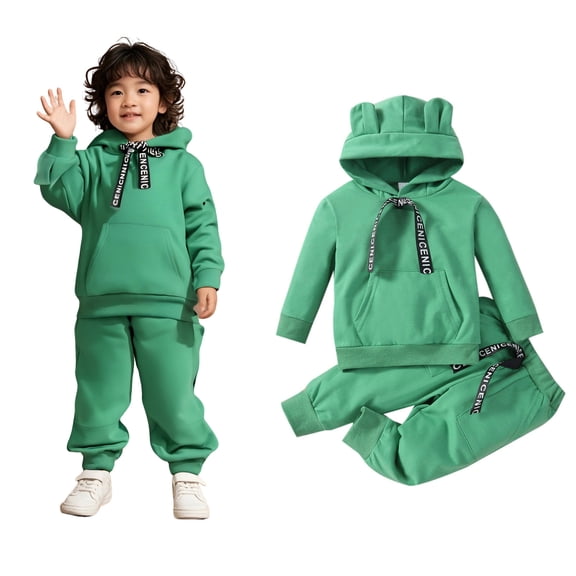 Girls Boys Sweatsuit Set 2 Piece Long Sleeve Light Blue Sweatshirt Leggings Pants Fall Winter Clothes Girl Clothes 4-5 Years Boys Girls Fashion