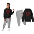 thumbnail image 1 of Girls Boys Sweatsuit Set 2 Piece Long Sleeve Printed Tracksuit Pullover Hoodie and Jogger Sweatpants Warm Fall Winter Clothes Kids Clothes Boys Size 9-10 Years Boys Girls Fashion, 1 of 4