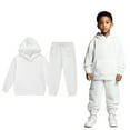 thumbnail image 1 of Girls Boys Sweatsuit Set 2 Piece Long Sleeve White Hooded Sweatsuits Pullover and Jogger Sweatpants Winter Clothes Boys Girls Athletic Clothes Sets10-11 Years Boys Girls Fashion, 1 of 4