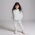 thumbnail image 1 of Girls Boys Sweatsuit Set 2 Piece Long Sleeve White Hooded Sweatsuits Pullover Leggings Pants Winter Clothes Tween Clothes10-11 Years Boys Girls Fashion, 1 of 4