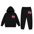 thumbnail image 1 of Girls Boys Sweatsuit Set 2PC Funny Graphic Hooded Sweatsuits Pullover and Jogger Sweatpants Fall Clothes Clothes for 6-7 Years Old Girls, 1 of 4