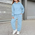 thumbnail image 1 of Girls Boys Sweatsuit Set 2PC Long Sleeve Blue Soft Hoodie and Jogger Pants Fall Clothes 11-12 Years Boys Clothes, 1 of 3