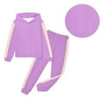 thumbnail image 1 of Girls Boys Sweatsuit Set 2PC Long Sleeve Color Block Hooded Sweatshirt Sweatpants Warm Fall Winter Clothes Boy Clothes 4-5 Years, 1 of 3
