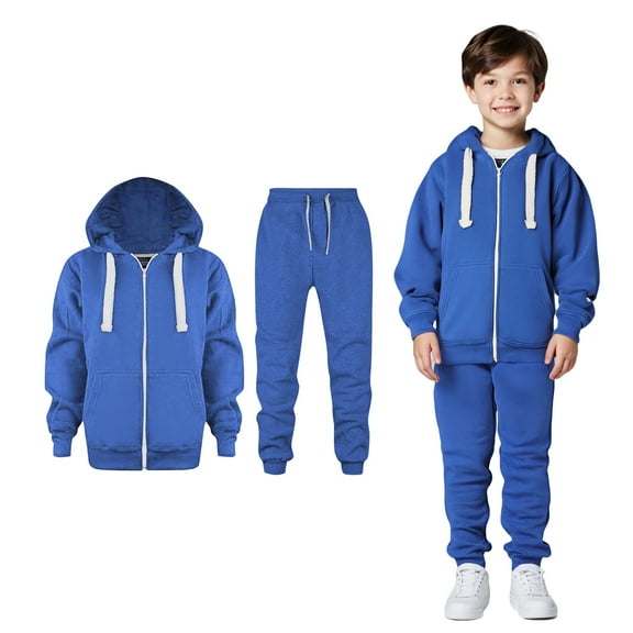 Girls Boys Sweatsuit Set 2PC Long Sleeve Full Zip Up Sky Blue Pullover Hoodie Sweatshirt Sweatpants Winter Clothes Boys Jogger Set11-12 Years Boys Girls Fashion