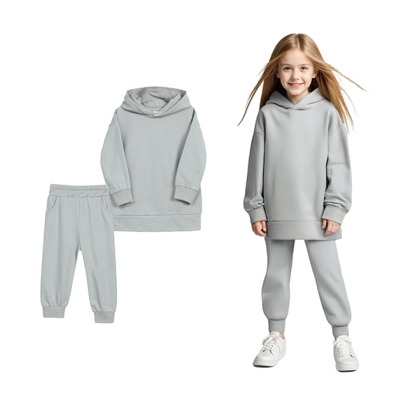 Girls Boys Sweatsuit Set 2PC Long Sleeve Grey Sweatshirt and Sweatpants Fall Clothes Clothes for Girls 3-4 Years Boys Girls Fashion