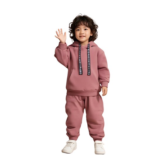 Girls Boys Sweatsuit Set 2PC Long Sleeve Pink Soft Hoodie and Active Jogger Pants Winter Clothes Girls Clothing Size 3-4 Years Boys Girls Fashion