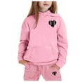 thumbnail image 1 of Girls Boys Sweatsuit Set,2PC Long Sleeve Pink Tracksuit Pullover Hoodie Sweatpants Set Winter Clothes Boys' Tracksuits 3-4 Years, 1 of 4