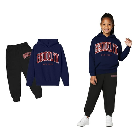 Girls Boys Sweatsuit Set 2PC Long Sleeve Printed Hooded Sweatshirt Sweatpants Fall Clothes Girls Size 9-10 Years Clothes Boys Girls Fashion