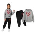 thumbnail image 1 of Girls Boys Sweatsuit Set 2PC Long Sleeve Printed Pullover Hoodie Leggings Pants Fall Clothes Girls Matching Sets 5-6 Years Boys Girls Fashion, 1 of 4