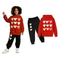 thumbnail image 1 of Girls Boys Sweatsuit Set 2PC Long Sleeve Printed Tracksuit Hoodie Jogging Pants Fall Winter Clothes Boys' Tracksuits 13-14 Years Boys Girls Fashion, 1 of 4
