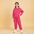 thumbnail image 1 of Girls Boys Sweatsuit Set 2PC Long Sleeve Red Hoodie Sweatshirt and Jogger Sweatpants Warm Fall Winter Clothes Clothes for Girls 3-4 Years Boys Girls Fashion, 1 of 4