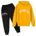 thumbnail image 1 of Girls Boys Sweatsuit Set 2PC Tween Fall Outfits Sweatshirt and Sweatpants Joggers Set Casual Letter Printed Long Sleeve Pullover Hoodie Fall Winter Outfits Set Clothes for Teens 4-5 Years, 1 of 3