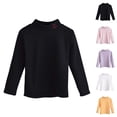thumbnail image 1 of Girls/Boys Thermal Neck Long Sleeve Shirts, Soft Lined Half-Turtleneck Tops for Kids, Warm Base Layer Tees, 1 of 4